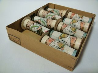 Vintage Whimsical German Cardboard Lithograph Candy Container Ornaments Org.  Box