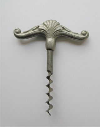 Antique Art Deco Swedish Pewter Corkscrew - Made Ca 1930 - Rare.