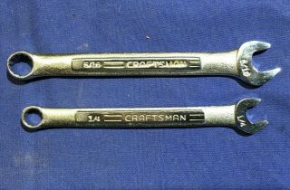 Usa Made Craftsman 5/16 " & 1/4 " Combination Wrenches - V - Series Un - 44691