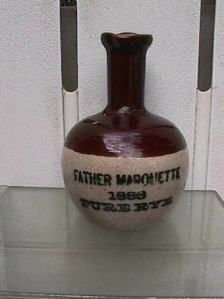1888 F P Gluck Rye Whiskey Mini Stoneware Jug Cincinnati Father Marquette