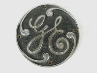 Vintage Ge General Electric Co.  Large Brass Plaque Sign Plate Logo 4 1/4 " Dia.