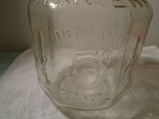 Glass Planters Salted Peanuts Country Store Display Jar 5 Cents antique vintage 2