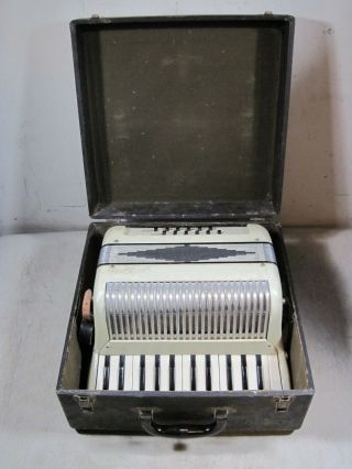 Vintage Harmonium Accordion With Case Made In Italy