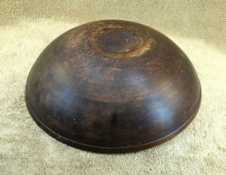 Large 15 " Dia Antique Wooden Dough Bowl Great Patina