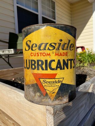 Seaside 10 Pound Grease Can Not 1 Quart Oil Can 1930 