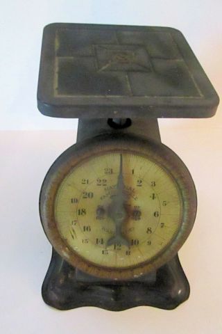 Antique National Family Scale 24 Lbs.  By Ozs.  Black