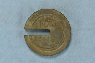 Antique Country Store Or Farm Scale Weight No 100 Weighs 1 Lb Old 06456