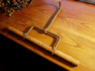 Vintage Wood & Hand Forged Iron Hay Hook Antique Farm Old Tools