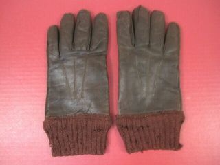 Wwii Us Aaf Army Air Force Type A - 10 Leather Flying Gloves - Sz 9 - 1