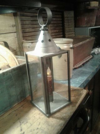 Early Primitive Antique Tin Lantern