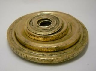 Greek Antique Solid Brass Balance Scale Weights Set of 5 Drams w/Stamps 3