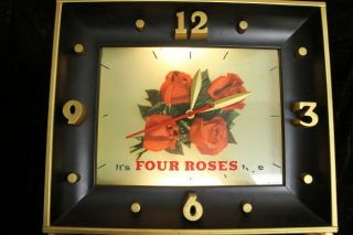 Vintage Four Roses Whiskey Advertising Wall Clock