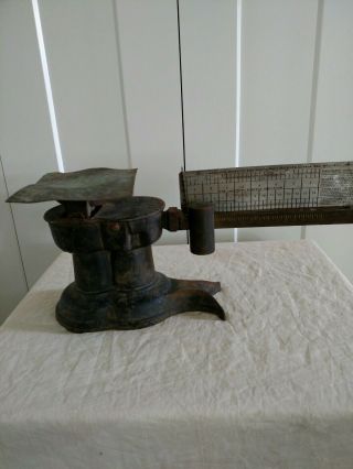 Antique Howe Scale Company Cast Iron And Brass Postal Scale