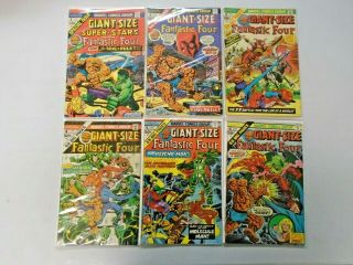 Giant - Size Fantastic Four Set 1 - 6 Average 4.  0 Vg (1975)