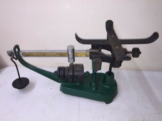Antique 20lb Scale / Enameled Cast Iron & Brass Balance Counter Store Fairbanks
