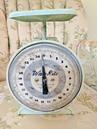 Vintage Way Rite Scale 25 Lbs Shabby Green
