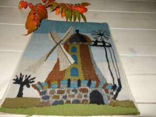 Swedish Vintage Hand Woven Wall Hanging /flemish /a Mill