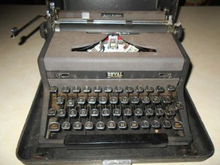 Vintage Royal Typewriter With Case W/ Glass Keys I Will Take Keys Off