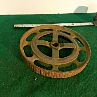 Antique Industrial Machine Age - 10 " Cast Iron Gear Steampunk Parts