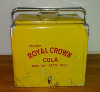 Vintage " Drink Royal Crown Cola Best By Taste - Test " Cooler W/metal Tray
