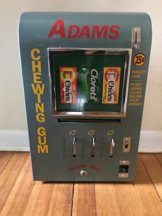 Vintage Adams Chiclets Coin Operated Vending Gum Machine Arcade Diner.