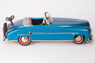 Vintage Us Zone Germany Distler Packard Four Gear Blue Wind Up Tin Toy Car & Box
