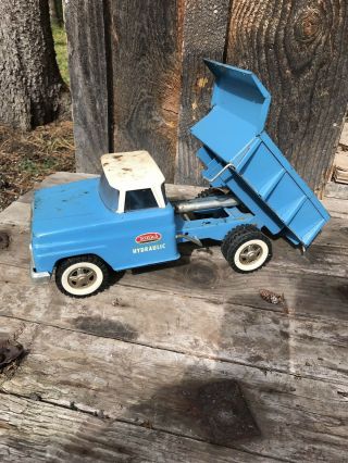 Vintage Tonka Hydraulic Dump Truck Pressed Steel Blue 1960s