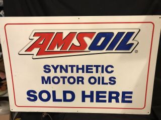 Vintage Ams Oil Sign 2 Sided.  36 Inch.