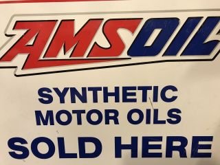 Vintage AMS Oil Sign 2 SIDED.  36 Inch. 2