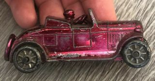 Vtg 1930’s Kansas Novelty Co? Barclay? Slush Cast Metal Toy Roadster Metallic