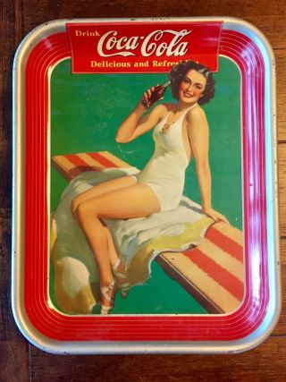 1939 " Springboard Girl” Vintage Coca Cola Serving/advertising Tray