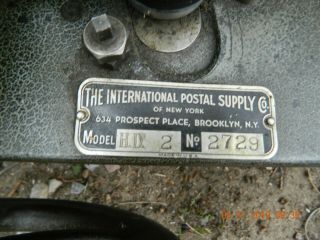 old hand crank International Postal supply Cancelling Machine 1940 ' s 2
