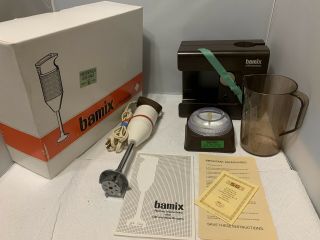 Vintage Bamix M122 Hand Mixer 2 Speed Immersion Blender Chopper Complete Nib