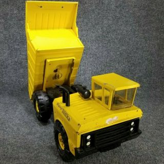 Vintage Tonka Mighty Dump Truck Yellow Pressed Steel