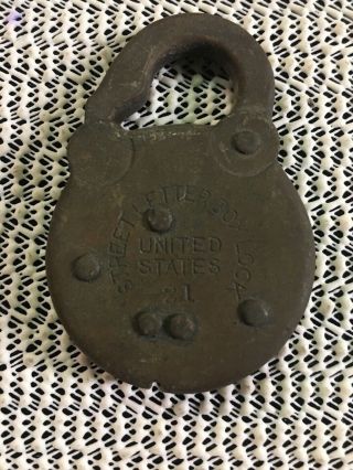 Antique United States Street Letter Box Lock No.  21 Without Key
