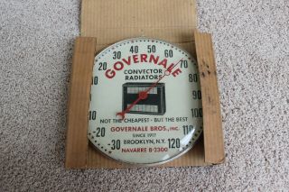 Vintage Governale Radiators Pam Clock Co Thermometer Old Stock