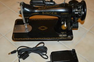 Vintage 1954 Black Singer Full Size 15 - 91 Sewing Machine Foot Pedal Heavy Duty