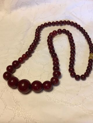 Antique Cherry Amber Graduated Bead Necklace - 66 Grams 2
