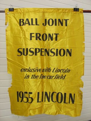 Vintage 1955 Lincoln Car Dealership Showroom Suspension Banner Sign 55