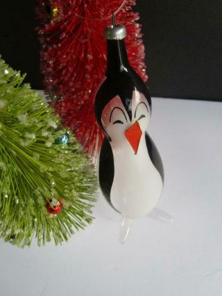 Vintage De Carlini Italy Blown Glass Penguin Ornament 3