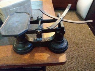 Antique Cast Iron Black Candy Scale No Bowl To Weigh 7lbs
