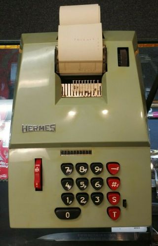Hermes Precisa Model 109 - 7 Mechanical Calculator - Adding Machine - Very Rare
