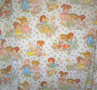 Vintage 1983 Cabbage Patch Kids Sheet Twin Flat & Pillow Case Fabric 82 " X 94 "