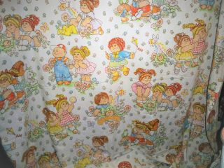 Vintage 1983 Cabbage Patch Kids Sheet Twin Flat & Pillow Case FABRIC 82 