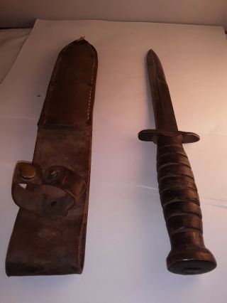 Usm3 Us M3 Fighting Knife Trench With Scabbard A1 Unknown Maker