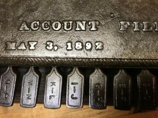 Antique Vintage Automatic Account File Machine 1892 Metal Advertising Industrial 3