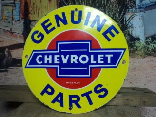 Old Vintage Chevrolet Parts Porcelain Enamel Advertising Sign Chevy