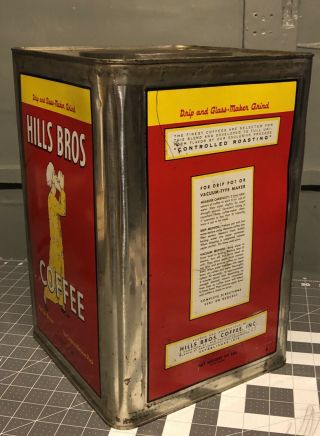 Hills Brothers 20 Lb Coffee Tin Condtion With Lid 3