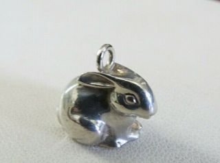 Rare Tiffany & Co Sterling Silver 3 - D Bunny Rabbit Charm