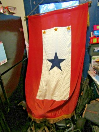 Wwi Or Wwii Large Flag/banner For Sons In Service 1 Blue Star & 3 Gold Stars R